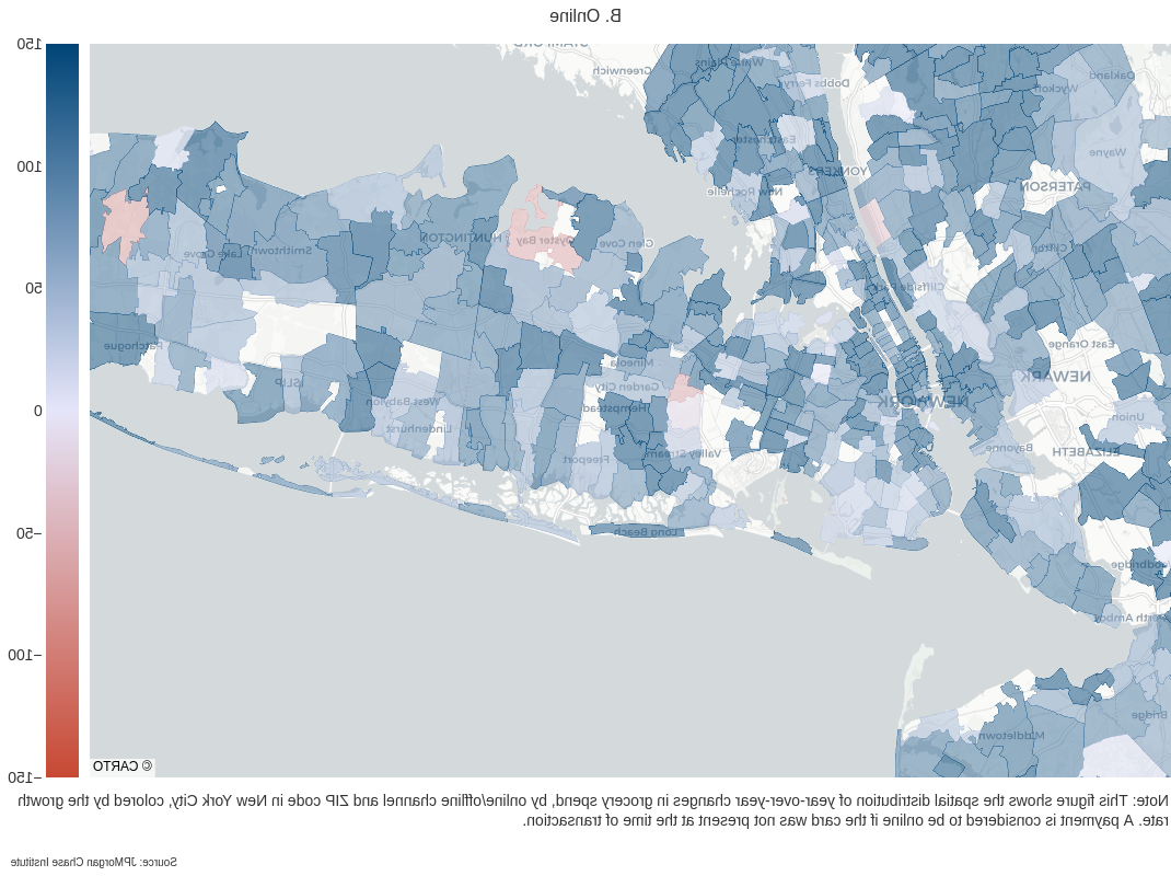 Infographic describes about NYC metro area online grocery spend shows differential growth across neighborhoods